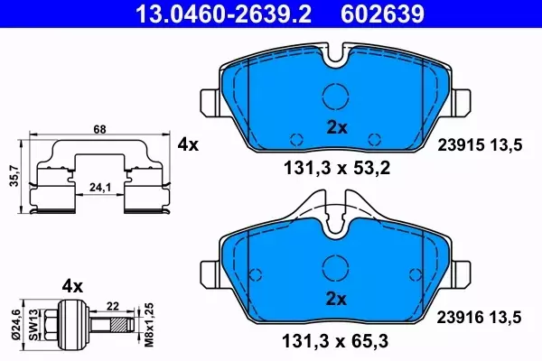 ATE KLOCKI HAMULCOWE 13.0460-2639.2 