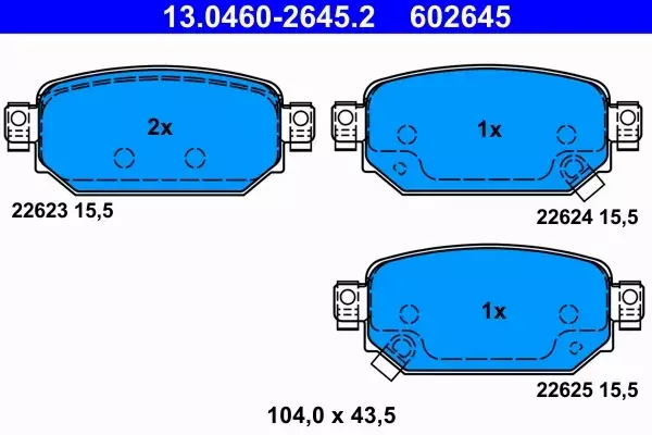 ATE KLOCKI HAMULCOWE 13.0460-2645.2 