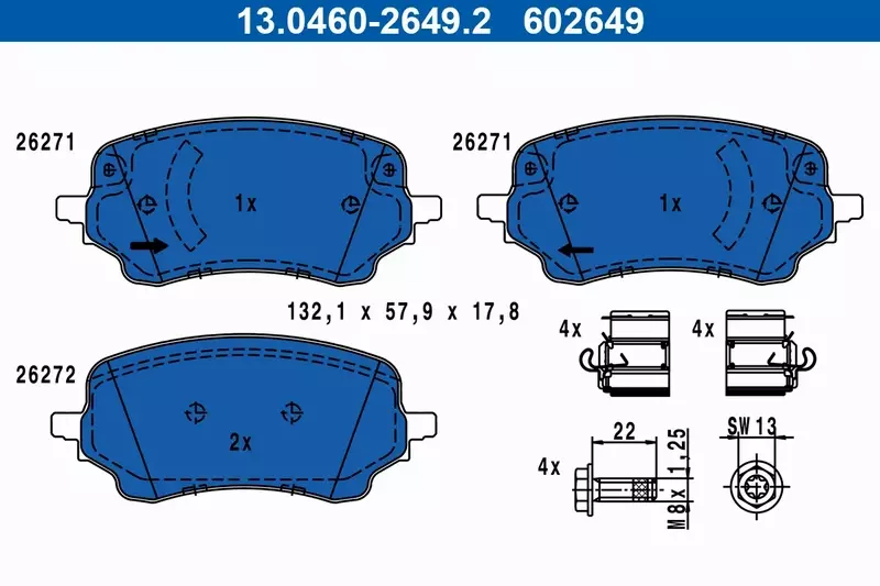 ATE KLOCKI HAMULCOWE 13.0460-2649.2 