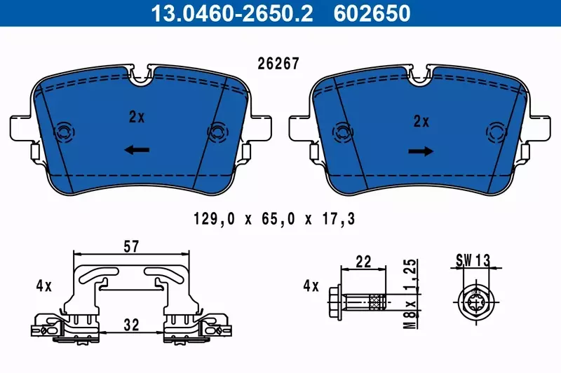 ATE KLOCKI HAMULCOWE 13.0460-2650.2 