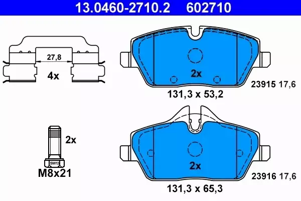 ATE TARCZE 284mm + KLOCKI PRZÓD BMW 1 E81 E87 