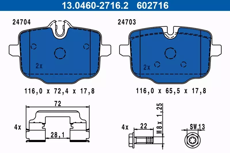 ATE TARCZE+KLOCKI PRZÓD+TYŁ BMW 5 F10 F11 6 F12 F13 F06 374+345MM 