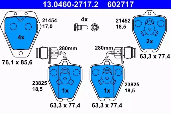 ATE KLOCKI PRZÓD AUDI 100 S4 S6 C4 S8 4D2 4D8 