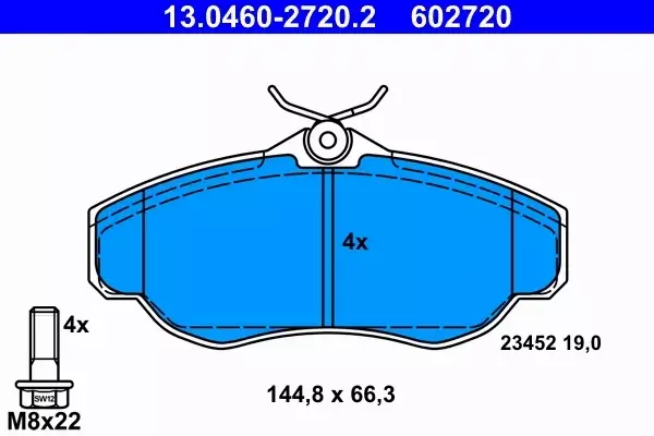 ATE KLOCKI HAMULCOWE PRZÓD 13.0460-2720.2 