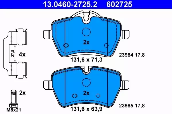 ATE KLOCKI HAMULCOWE PRZÓD MINI MINI (R50, R53) 