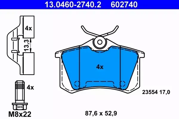 ATE KLOCKI HAMULCOWE 13.0460-2740.2 