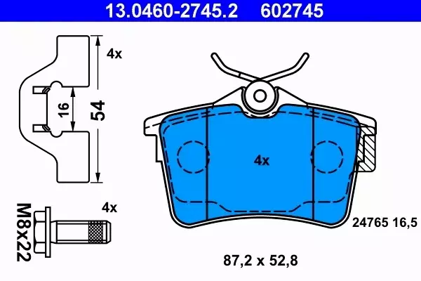 ATE TARCZE+KLOCKI TYŁ PEUGEOT PARTNER II 268MM 