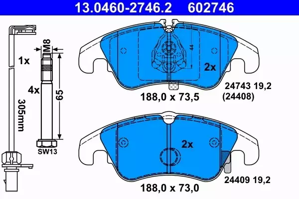 ATE TARCZE+KLOCKI P+T AUDI A4 B8 A5 8T 320+300MM 