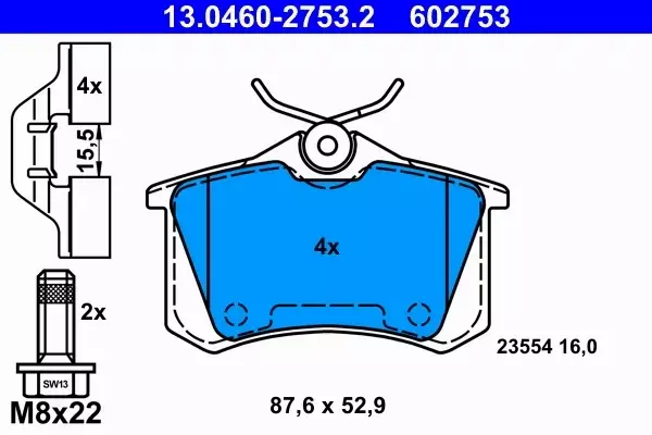 ATE KLOCKI HAMULCOWE 13.0460-2753.2 