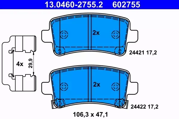 ATE TARCZE+KLOCKI TYŁ CHEVROLET MALIBU 292MM 