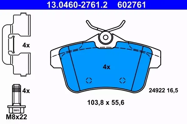 ATE TARCZE+KLOCKI TYŁ CITROEN C4 II DS4 DS5 290MM 