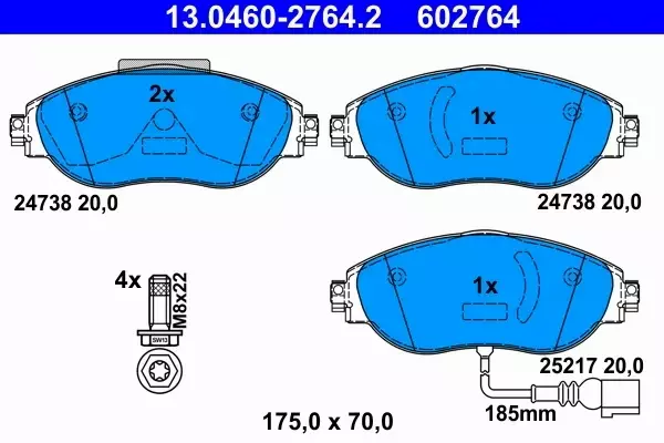 ATE KLOCKI HAMULCOWE PRZÓD VW PASSAT (362) 