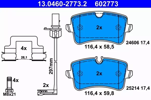 ATE TARCZE+KLOCKI TYŁ AUDI A8 D4 356MM 