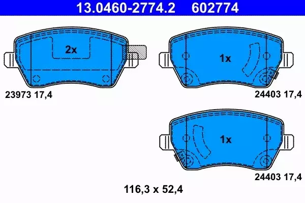 ATE KLOCKI HAMULCOWE PRZÓD NISSAN MICRA IV (K13) 