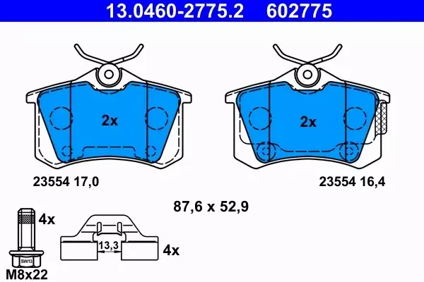 ATE TARCZE+KLOCKI PRZÓD+TYŁ CITROEN C4 II 266+249MM 