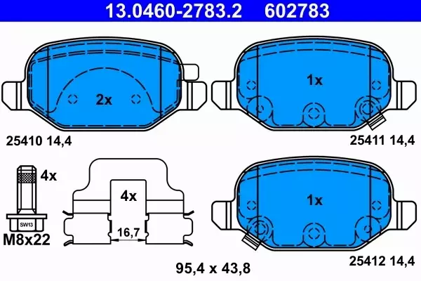 ATE KLOCKI HAMULCOWE TYŁ FIAT PANDA (312_, 312) 