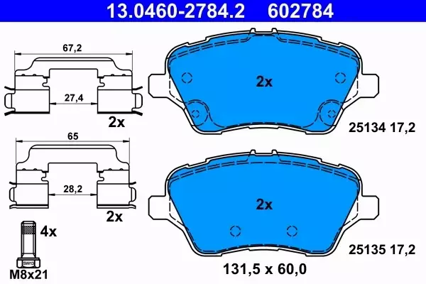 ATE KLOCKI HAMULCOWE PRZÓD FORD B-MAX (JK) 