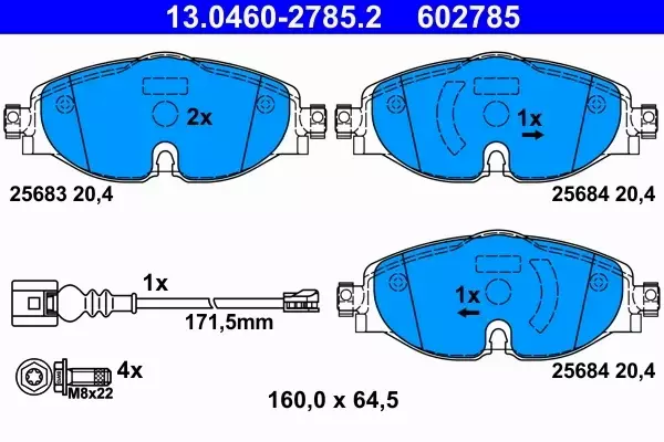 ATE TARCZE+KLOCKI PRZÓD VW PASSAT B8 312MM 