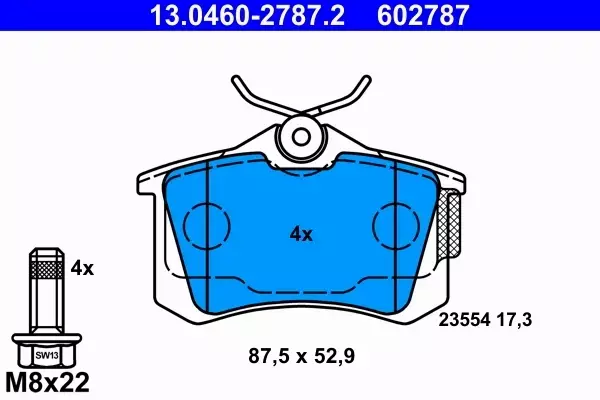 ATE KLOCKI HAMULCOWE TYŁ SEAT LEON ST (5F8) 