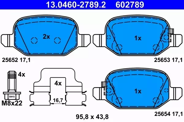 ATE KLOCKI HAMULCOWE TYŁ FIAT 500L (199_) 