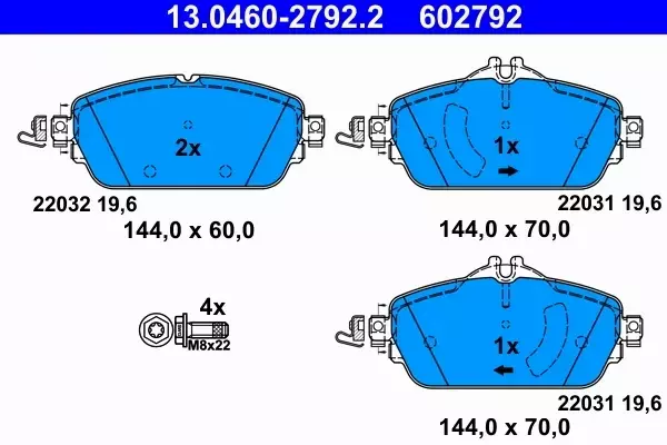 ATE TARCZE+KLOCKI PRZÓD MERCEDES C W205 S205 295MM 