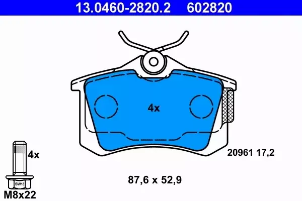 ATE TARCZE+KLOCKI PRZÓD+TYŁ VW POLO 6R 256MM 