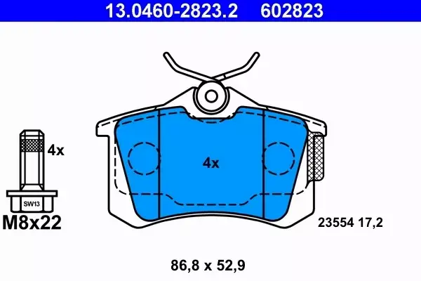 ATE KLOCKI HAM TYŁ PEUGEOT 1007 307 PARTNER Tylne 