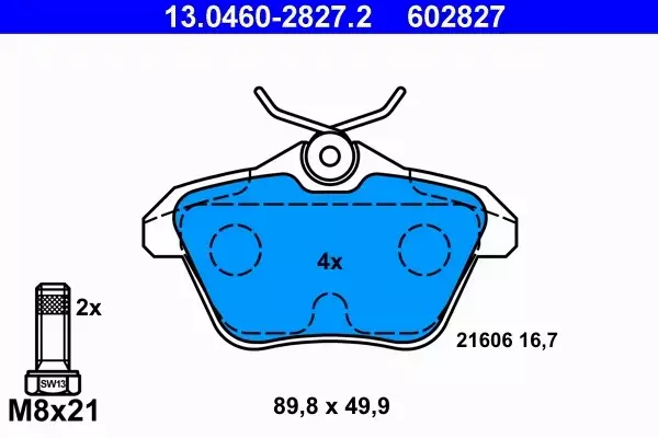 ATE KLOCKI HAMULCOWE 13.0460-2827.2 