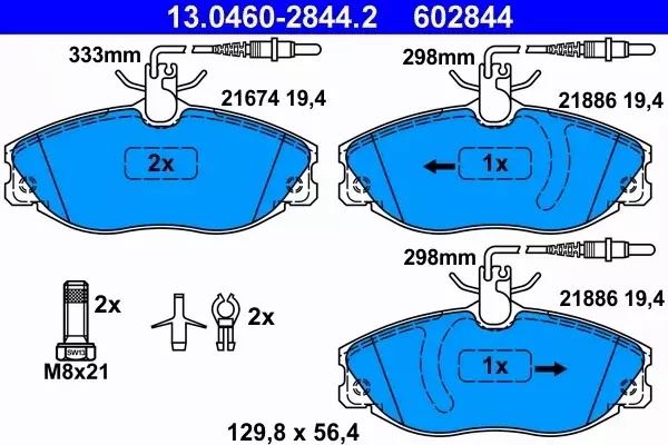 ATE KLOCKI HAMULCOWE PRZÓD PEUGEOT 607 (9D, 9U) 