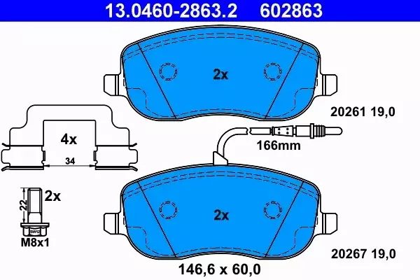 ATE TARCZE+KLOCKI PRZÓD CITROEN C8 JUMPY 285MM 