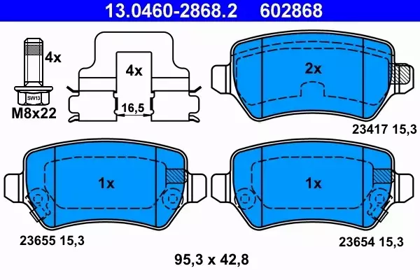 ATE KLOCKI HAMUL OPEL ZAFIRA MERIVA ASTRA G H TYLN 