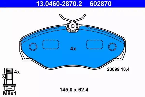 ATE KLOCKI HAMULCOWE 13.0460-2870.2 