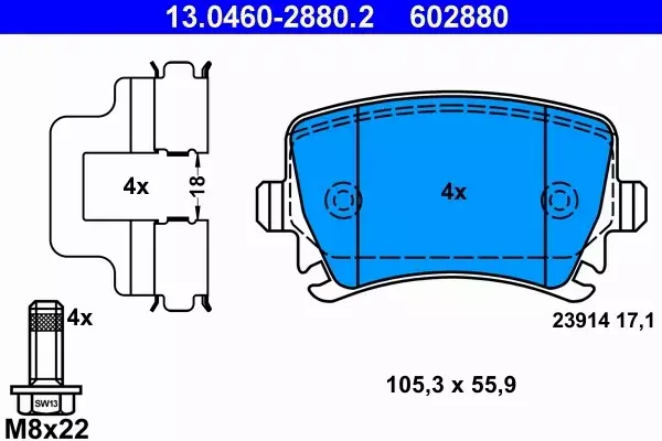 ATE TARCZE+KLOCKI PRZÓD+TYŁ AUDI TT 8J 340+286MM 