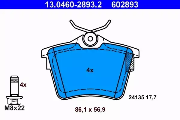 ATE KLOCKI HAMULCOWE 13.0460-2893.2 