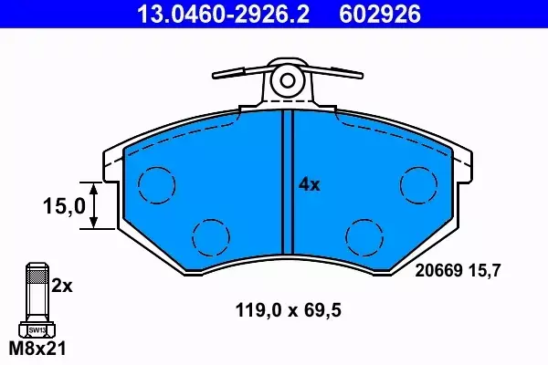 ATE KLOCKI HAMULCOWE 13.0460-2926.2 