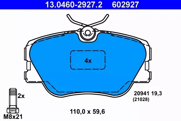 ATE TARCZE 284mm + KLOCKI MERCEDES 190 W201 W124 