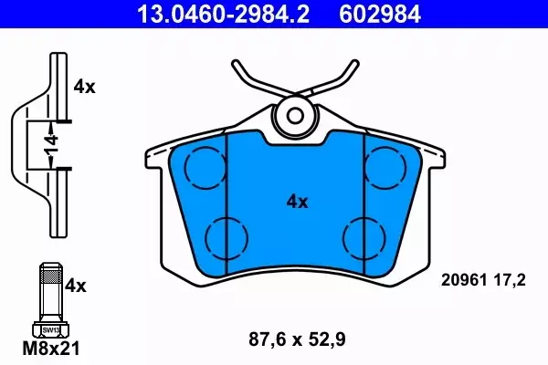 ATE KLOCKI TYŁ SEAT TOLEDO I VW GOLF III PASSAT B4 