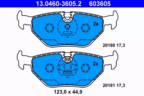 ATE KLOCKI HAMULCOWE 13.0460-3605.2 