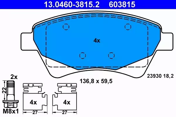 ATE KLOCKI HAMULCOWE 13.0460-3815.2 