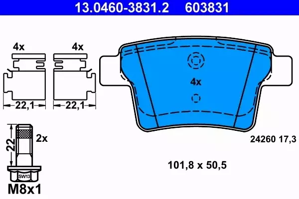 TARCZE + ATE KLOCKI TYŁ FORD MONDEO III 04.08r-07r 