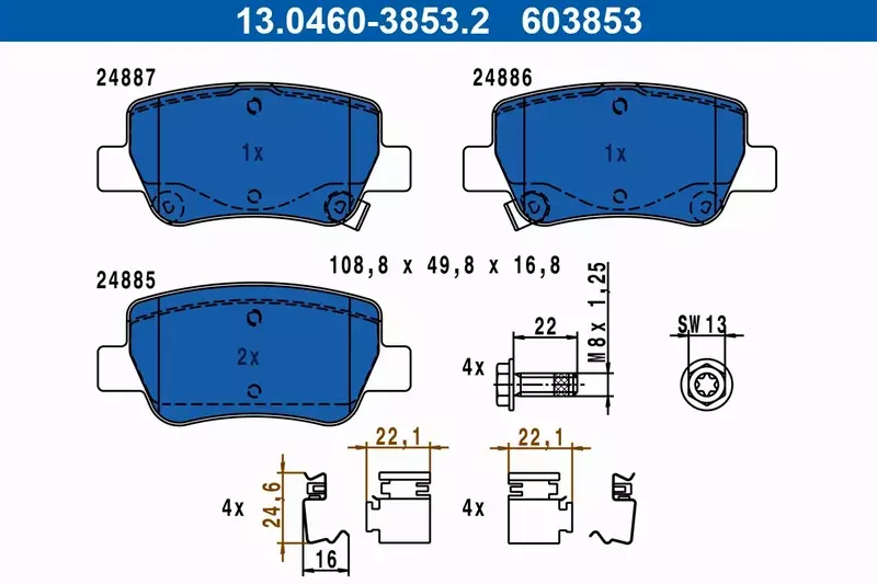 ATE TARCZE+KLOCKI TYŁ TOYOTA AVENSIS T27 290MM 