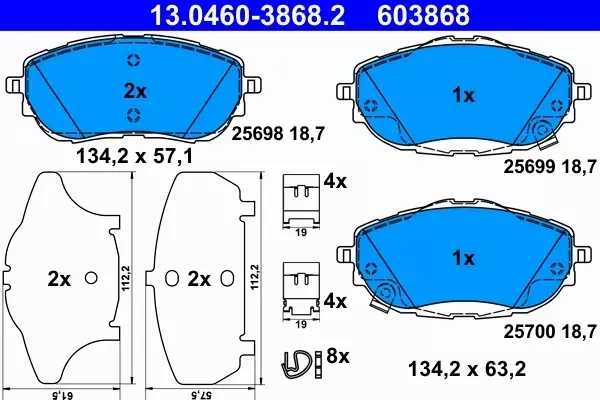 ATE TARCZE+KLOCKI PRZÓD TOYOTA COROLLA E18 277MM 