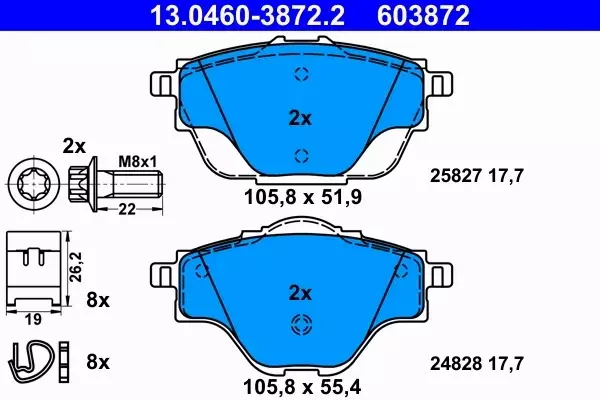 ATE TARCZE+KLOCKI TYŁ C4 PICASSO II GRANDLAND 308 3008 408 508 5008 290MM 