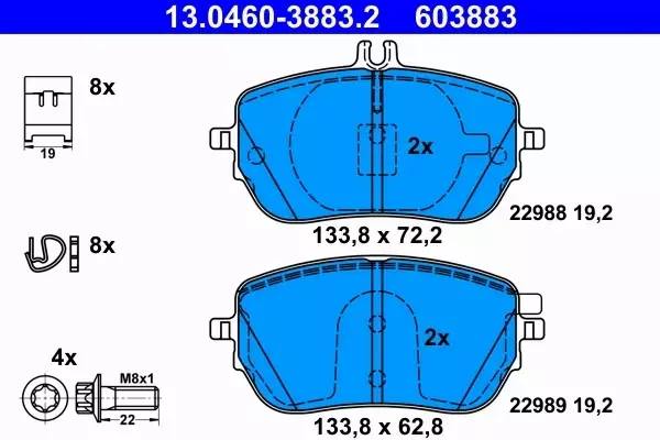 ATE KLOCKI HAMULCOWE 13.0460-3883.2 