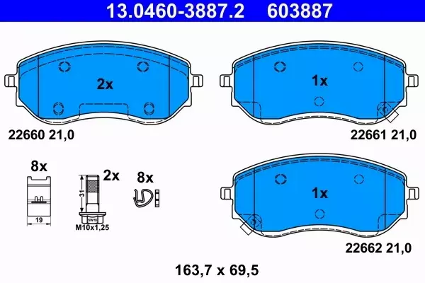 ATE KLOCKI HAMULCOWE 13.0460-3887.2 