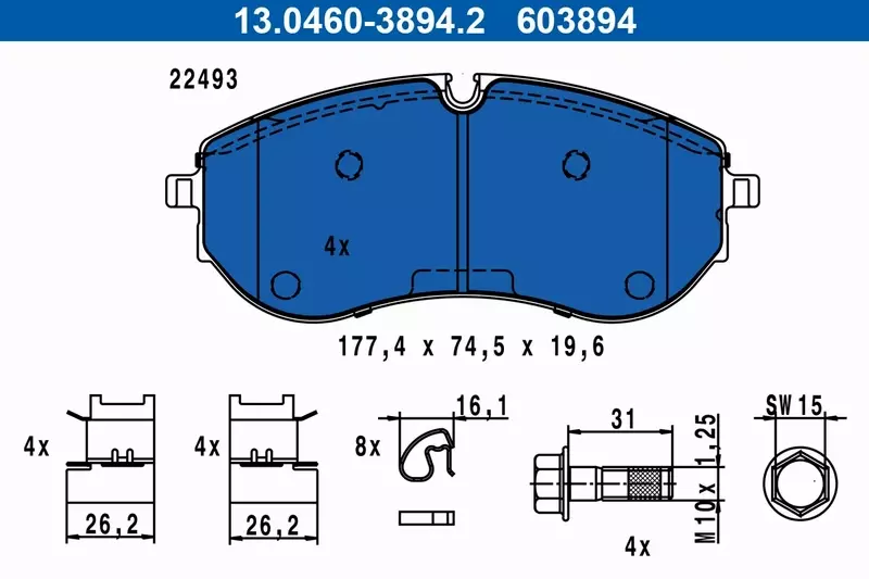 ATE KLOCKI HAMULCOWE 13.0460-3894.2 