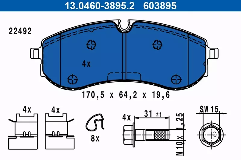 ATE KLOCKI HAMULCOWE 13.0460-3895.2 