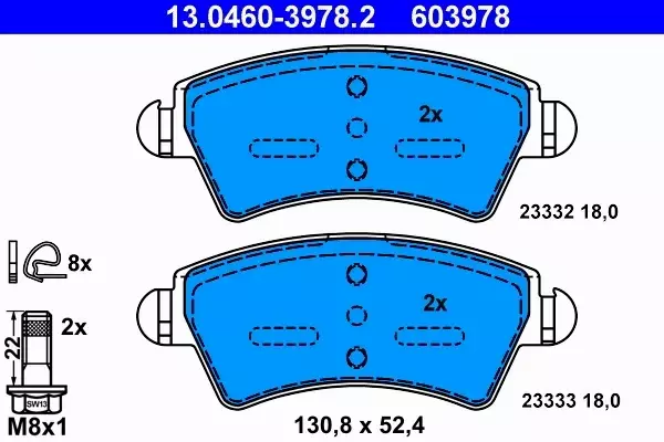 ATE TARCZE+KLOCKI PRZÓD PEUGEOT 206 306 266MM 