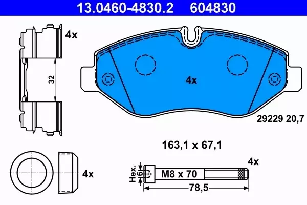 ATE KLOCKI HAMULCOWE PRZÓD 13.0460-4830.2 