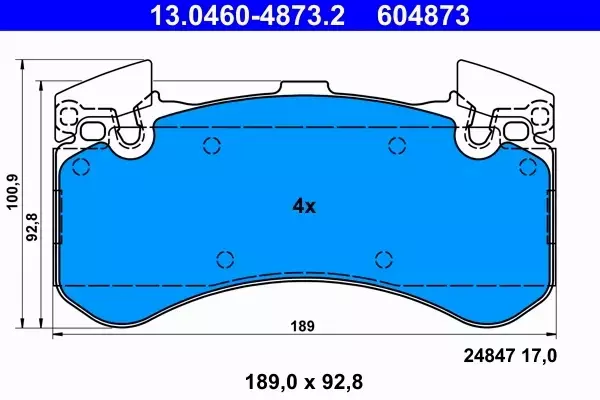 ATE KLOCKI HAMULCOWE 13.0460-4873.2 